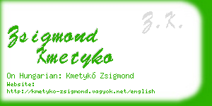 zsigmond kmetyko business card
